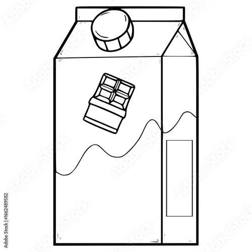 chocolate drink carton ready to drink illustration hand drawn outline vector