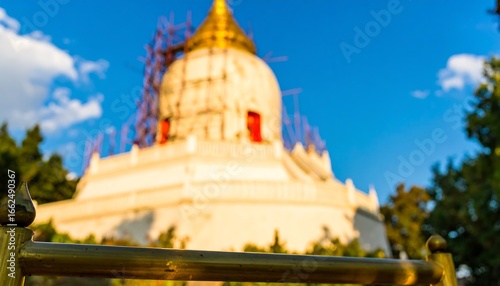 Blurred Pagoda in Sunlight