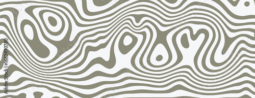 Abstract wavy background with olive green and white patterns. The background features olive green lines creating a fluid texture. Psychedelic pattern background vector. Green background.