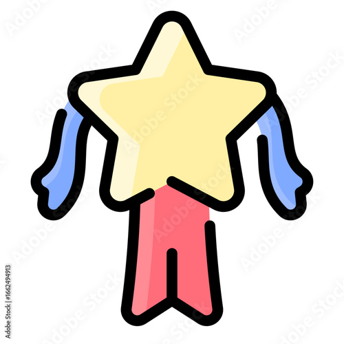 Star Badge with Ribbon