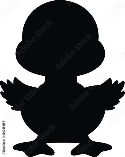  Cute Baby Duckling Silhouette – Playful Vector Art for Crafts & Design