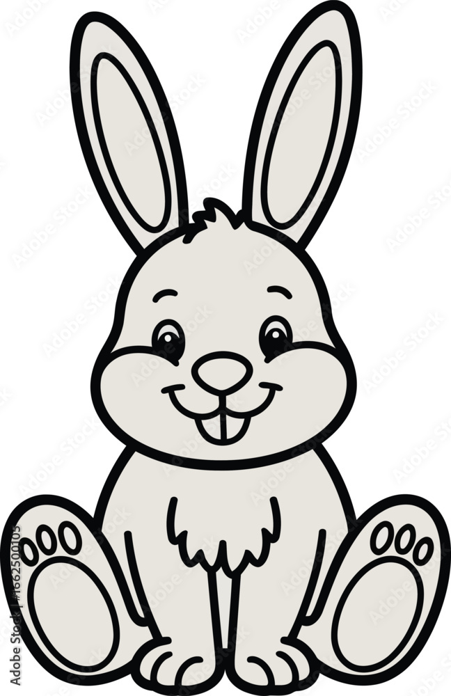 Fototapeta premium Cute Cartoon Rabbit Vector Illustration