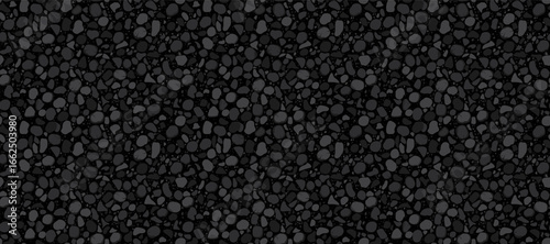 Dark asphalt texture background. Seamless pattern of irregular black and gray shapes. Grunge and rough gray stone pattern. Abstract asphalt or gravel background.