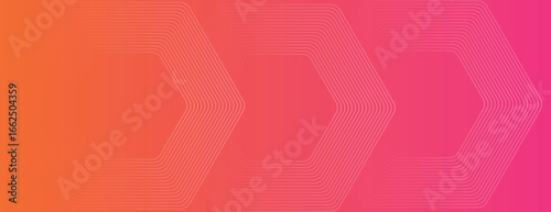 Vibrant pink and orange background with gradient hues and geometric hexagon patterns. Colorful vibrant pink and orange background. Minimal abstract hexagon pattern vector gradient background