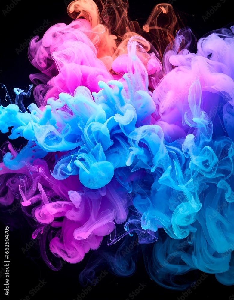 Obraz premium Vibrant ink swirling in abstract cloud formations