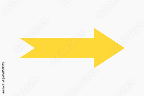 Bright yellow directional arrow illustration vector