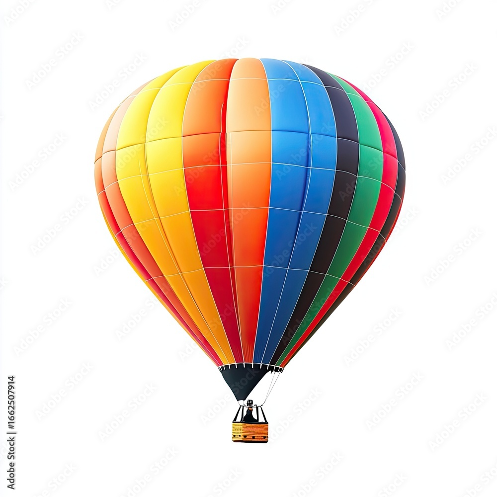 Fototapeta premium Colorful hot air balloon against a white background