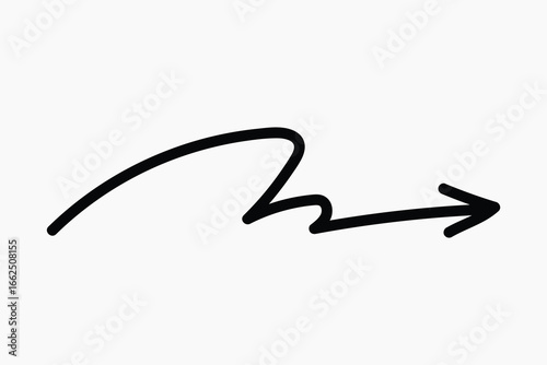 Curved arrow pointing downward illustration vector