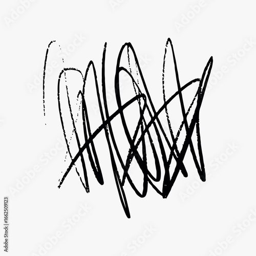 Abstract chaotic black lines illustration vector