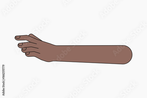 Black hand reaching out, gesture collage element vector