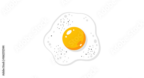 A perfectly cooked sunny side up fried egg with seasoning sprinkled on top for a delicious breakfast meal