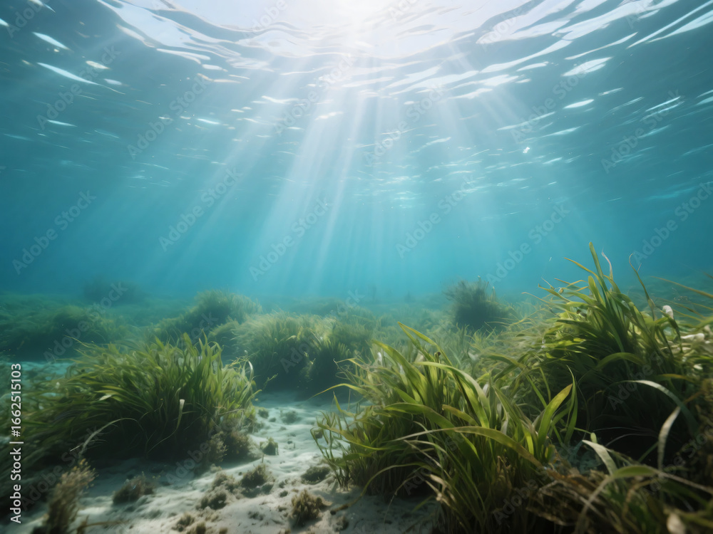 Fototapeta premium underwater with sun ray of light