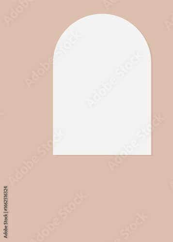 Beige arch frame vector