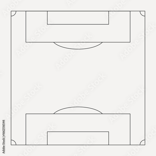 Football pitch outline, design element vector