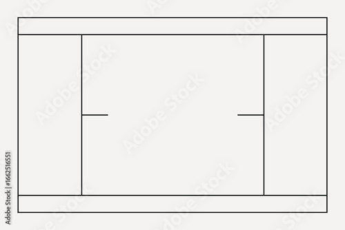 Tennis court outline, design element vector