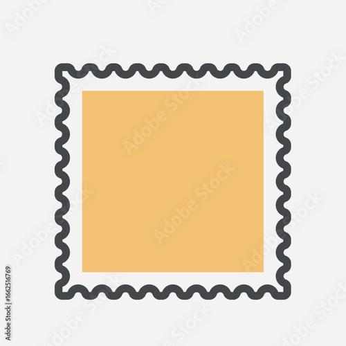 Yellow postage stamp vector