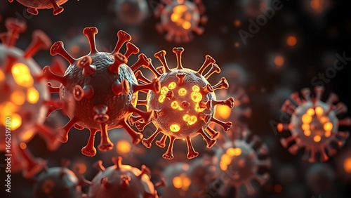 Microscopic view of immune cells transformed into glowing warriors by absorbing energy from mitochondria