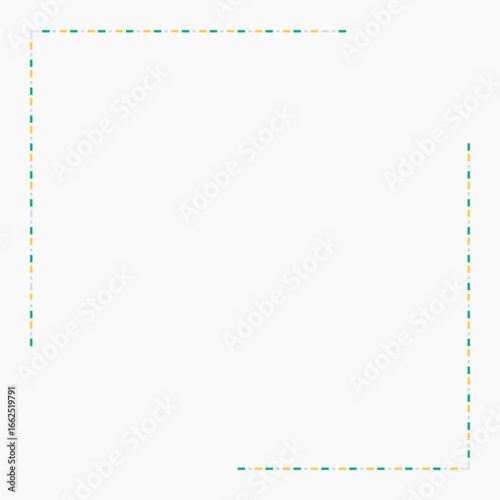 Simple green yellow border frame vector