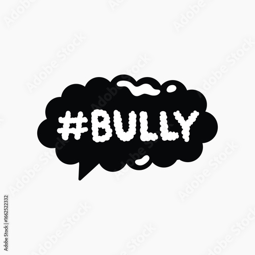 Bully word speech bubble collage element vector