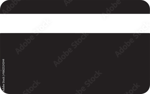 Sleek black payment card with a contrasting white magnetic stripe and rounded corners