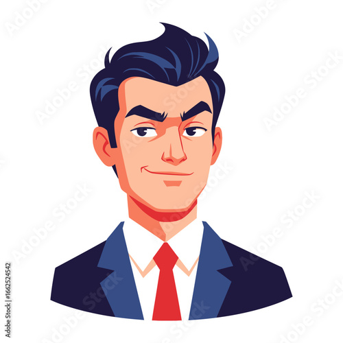 Confident Businessman: A modern, stylish vector illustration of a sharp-dressed man, exuding confidence and charm, perfect for representing success and business acumen.