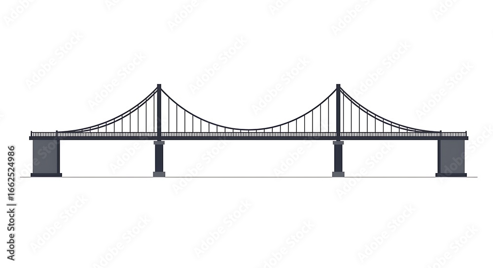 Fototapeta premium Suspension Bridge Design Modern Architectural Icon