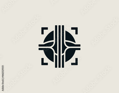 Modern Minimalist Football Rivalry Badge Logo Vector Emblem