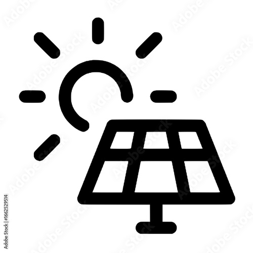 Outline solar panel icon