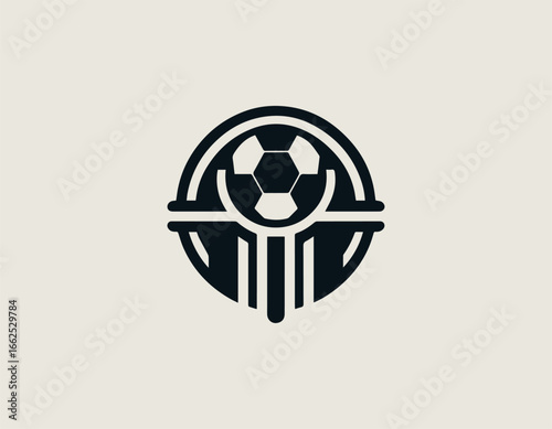 Modern Minimalist Football Rivalry Badge Logo Vector Emblem