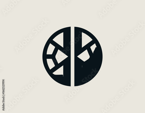 Modern Minimalist Football Rivalry Badge Logo Vector Emblem