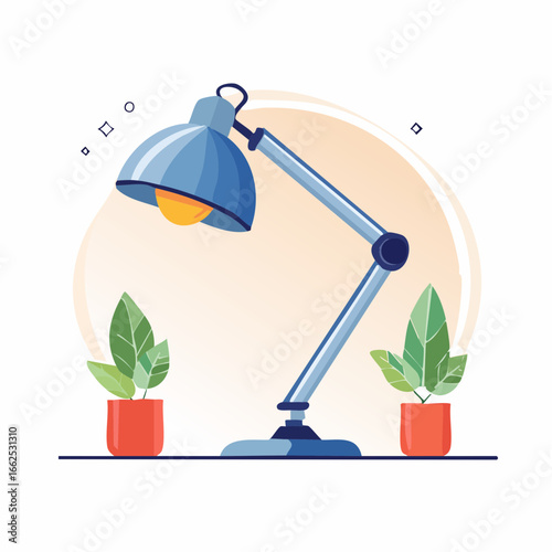 Stylish Desk Lamp With Plants