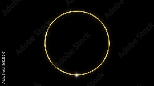 gold circle glitter animated circle gold bracelet frame gold frame 4k looping