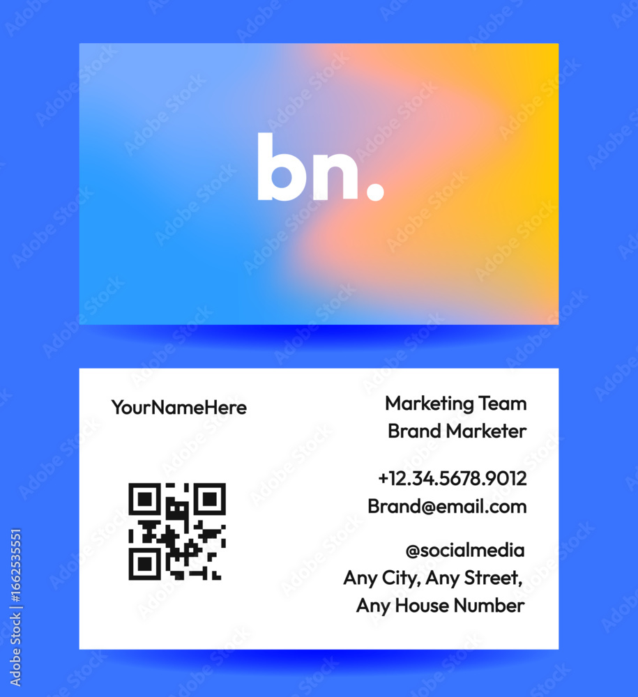 Business card with modern holographic gradient Business card with modern holographic gradient