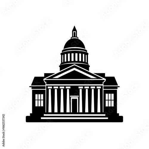 courthouse silhouette building vector