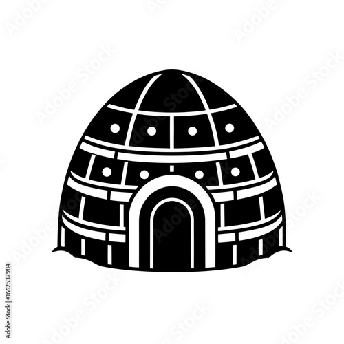 igloo snow house silhouette vector