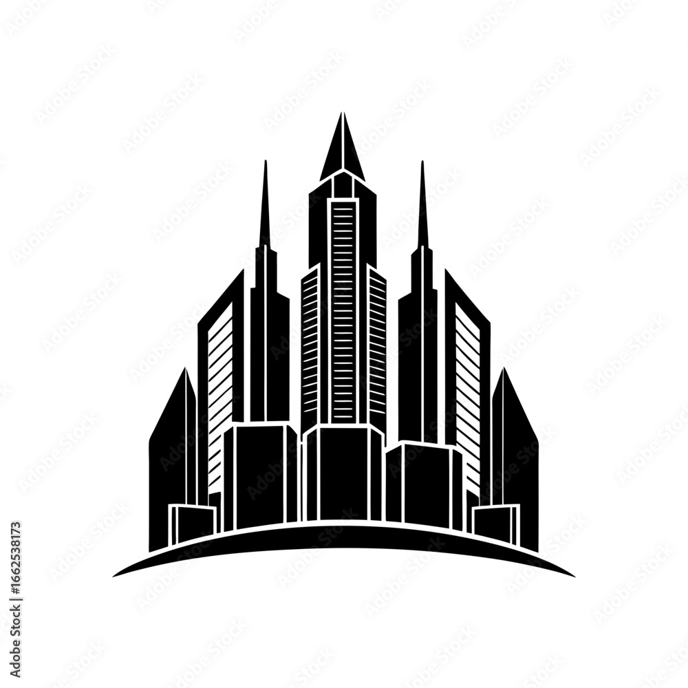 Fototapeta premium modern skyscraper skyline silhouette design