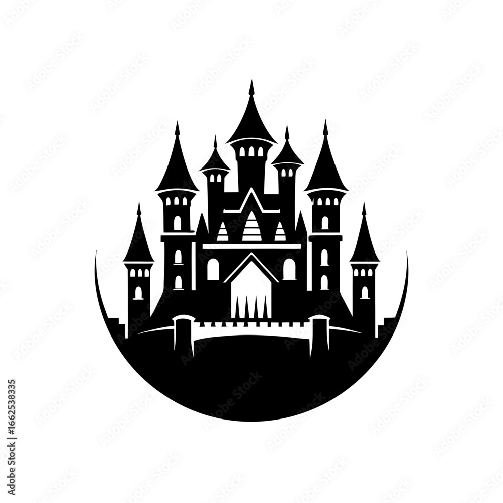 Obraz premium royal dynasty castle silhouette medieval style