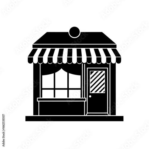 small caf  building silhouette icon