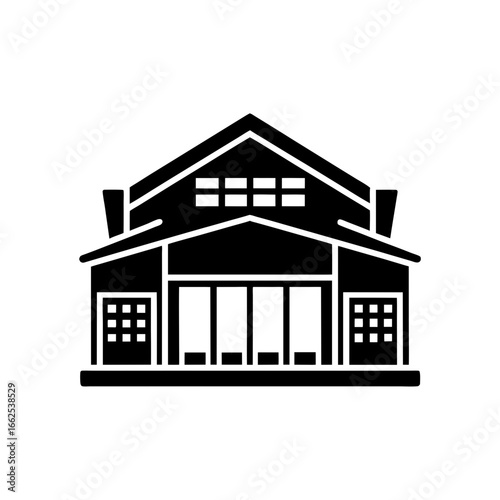 supermarket building silhouette icon