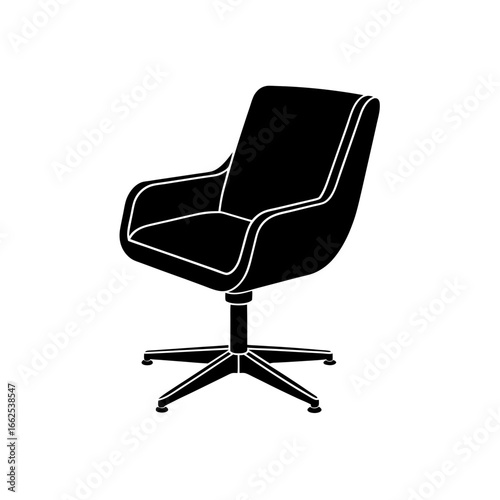 swivel chair silhouette vector icon