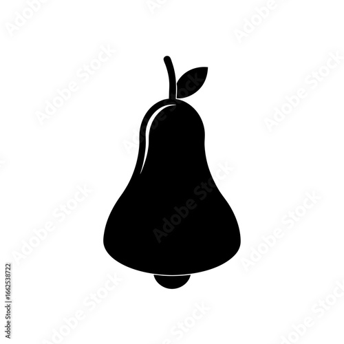 vector silhouette of a bell shaped cartoon pear wi