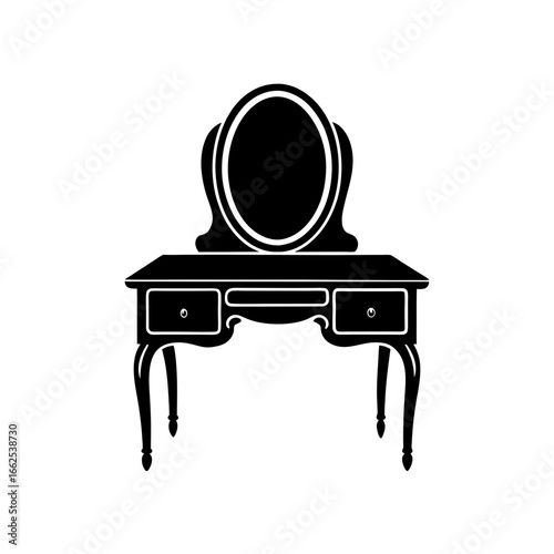vanity table silhouette vector furniture