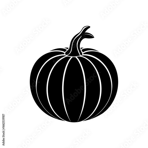 vector silhouette of a classic cartoon pumpkin wit
