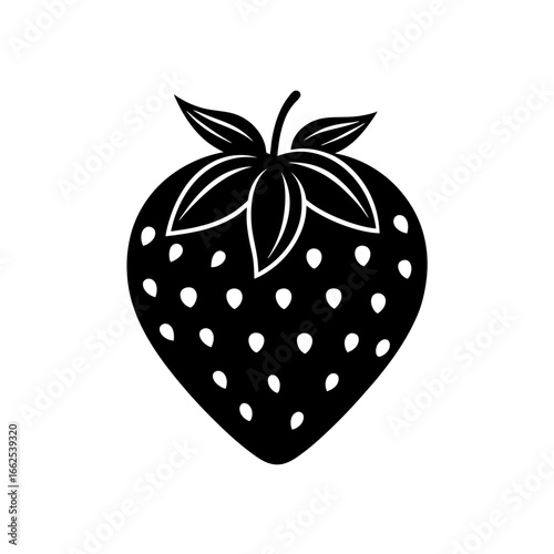 vector silhouette of a heart shaped cartoon strawb
