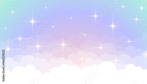 paper style dreamy clouds and shiny stars wallpaper for comic backdrop design