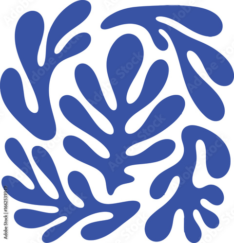Abstract blue ink splash pattern with water drops and paint texture