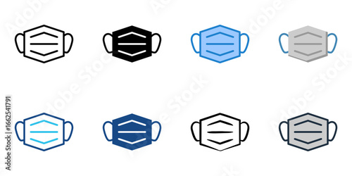 Surgeon Mask icon set multiple style collection 
