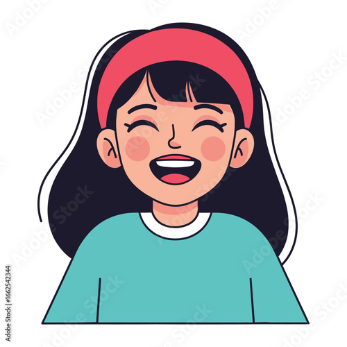 Joyful Girl: A cheerful and expressive young woman radiates positivity, her vibrant smile and bright eyes reflecting an atmosphere of pure happiness.