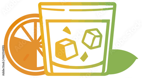 Refreshing orange slice drink illustration