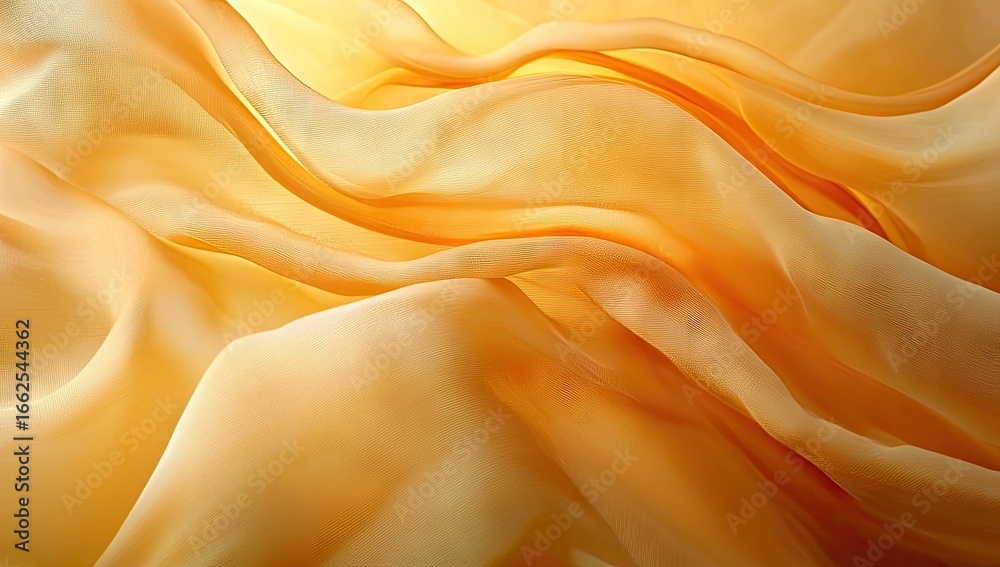Fototapeta premium Soft, flowing, golden fabric folds